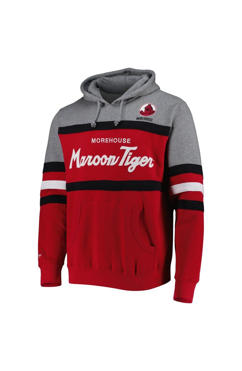 Mitchell & Ness Men's Mitchell & Ness Maroon Morehouse Maroon Tigers Head Coach Pullover Hoodie, Alternate, color, 