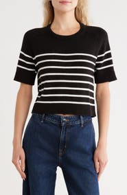 Vigoss Nautical Stripe Short Sleeve Sweater