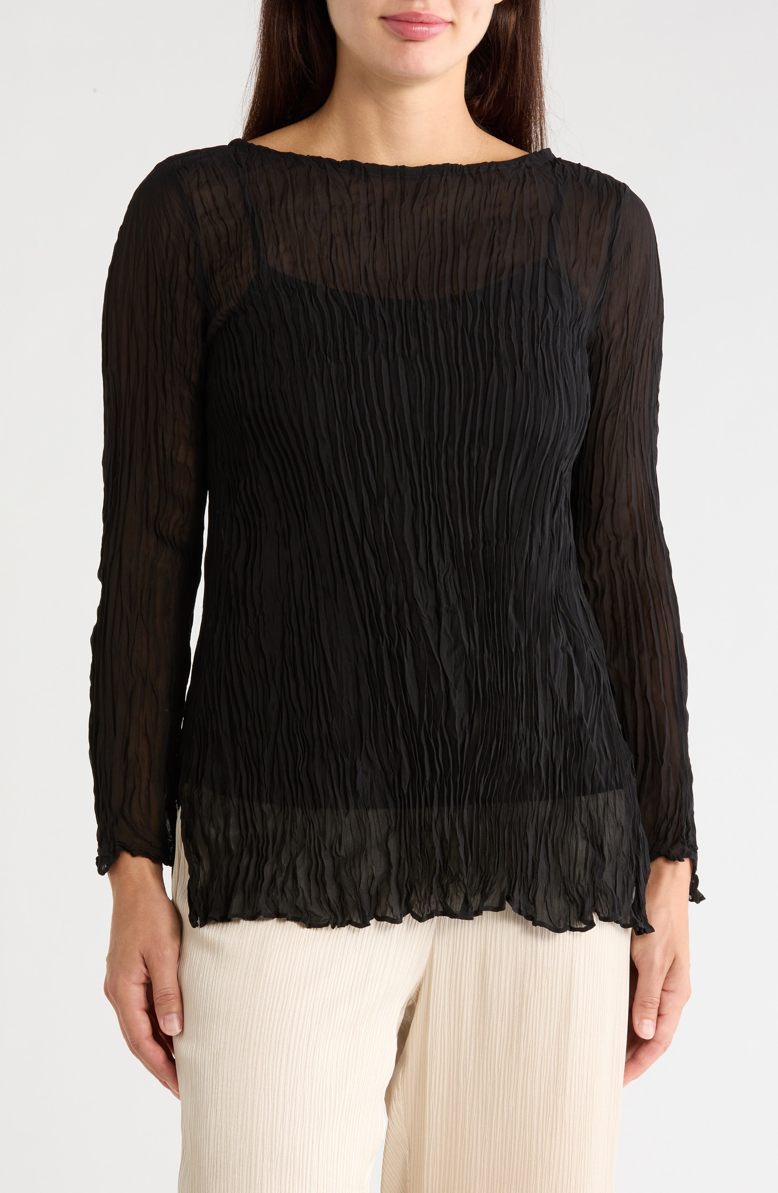Bateau Neck Silk Tunic