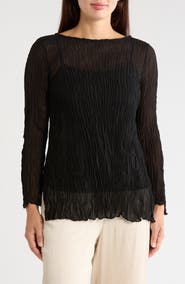 Eileen Fisher Bateau Neck Silk Tunic