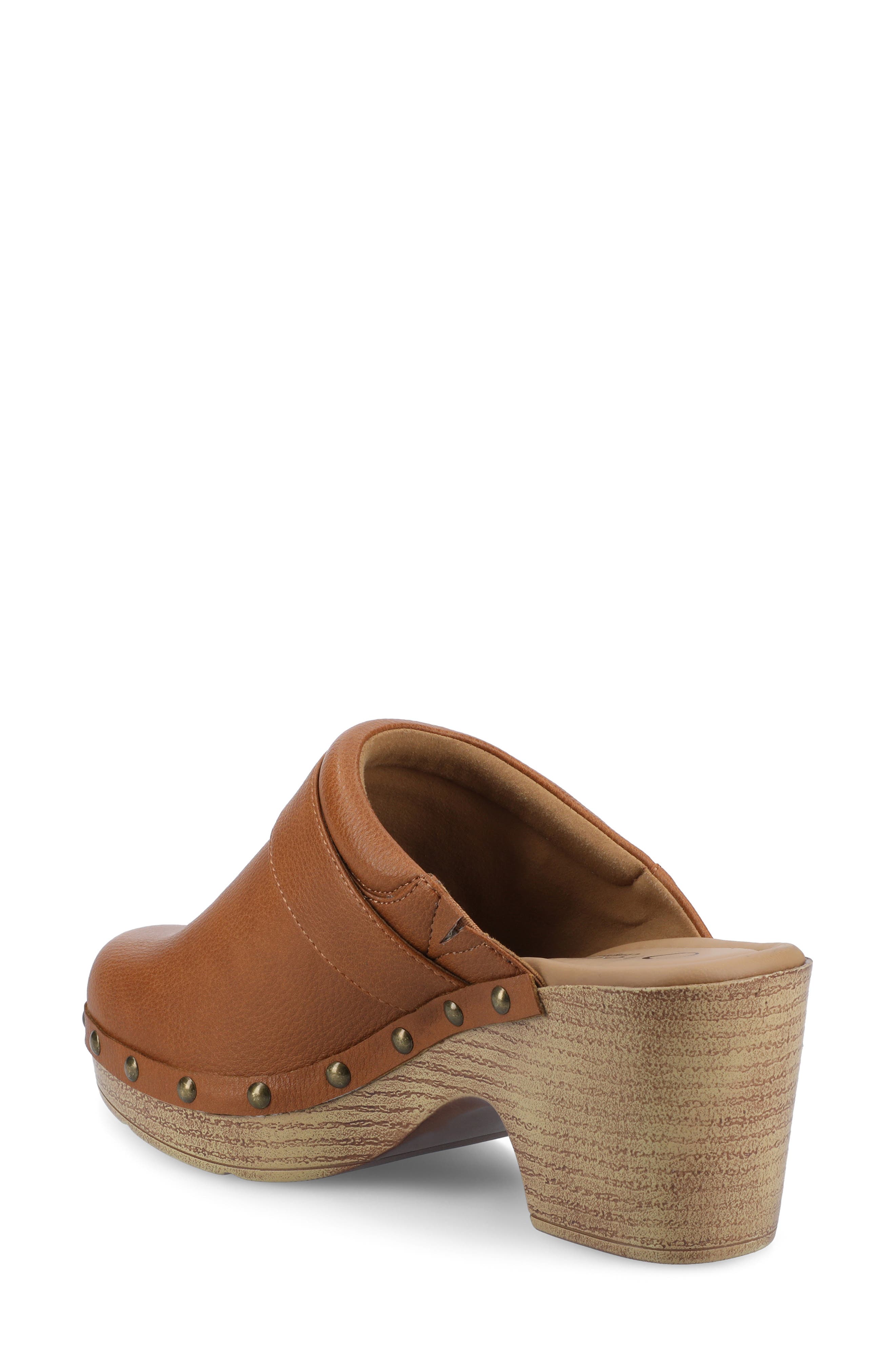 Signey Platform Mule, Alternate, color, COGNAC