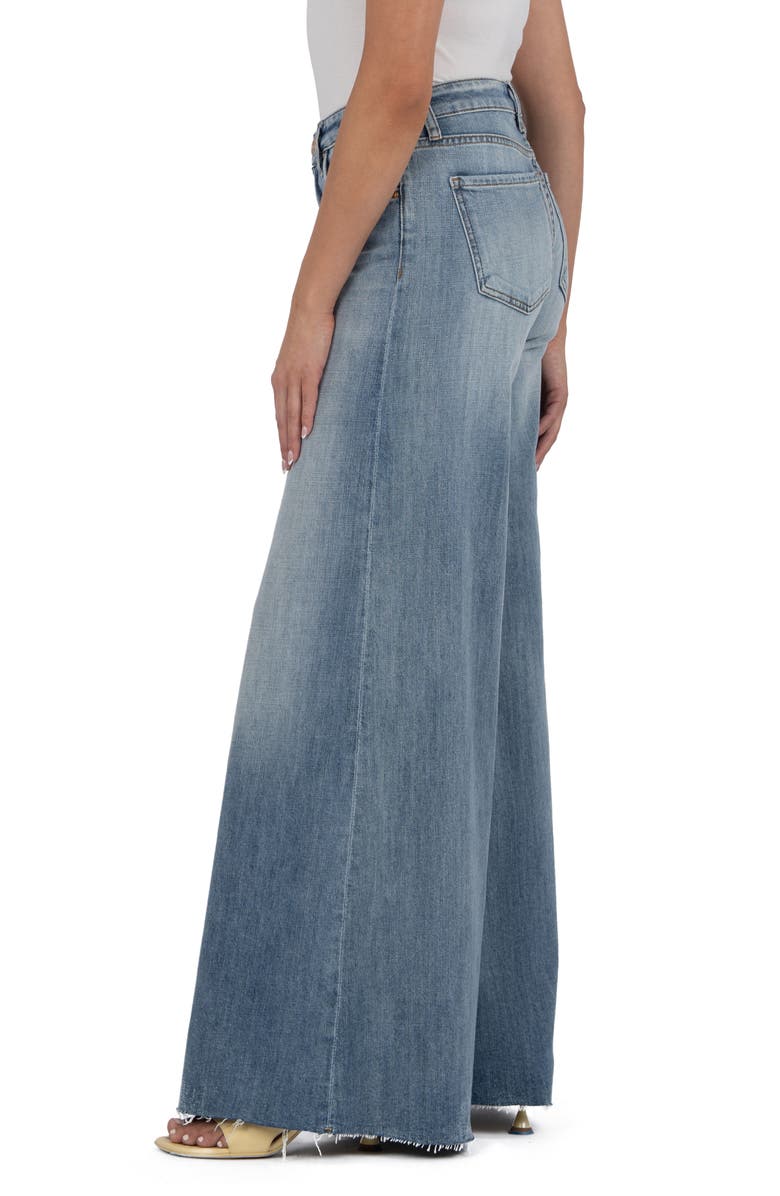 KUT from the Kloth Blake Raw Hem Mid Rise Super Flare Jeans, Alternate, color,