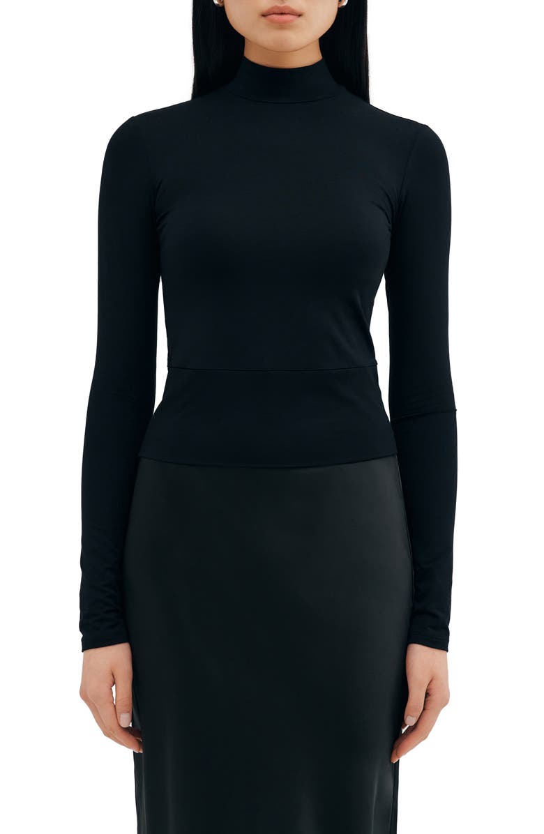 Two Lines by Marcella Shanghai Long Sleeve Tunic, Main, color, Black