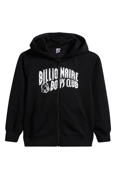 Kids' BB Curve Logo Graphic Zip Hoodie