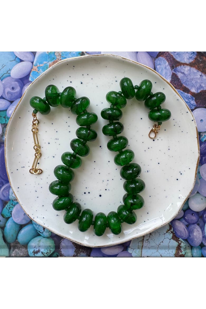 Evergreen Necklace, Alternate, color, Green