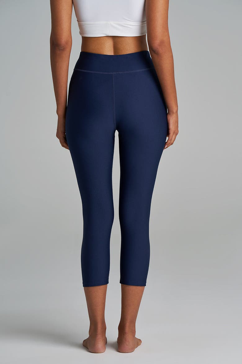 Women's Deep Water Swim Capris, UPF 50+ Sun Protection, Alternate, color, Navy