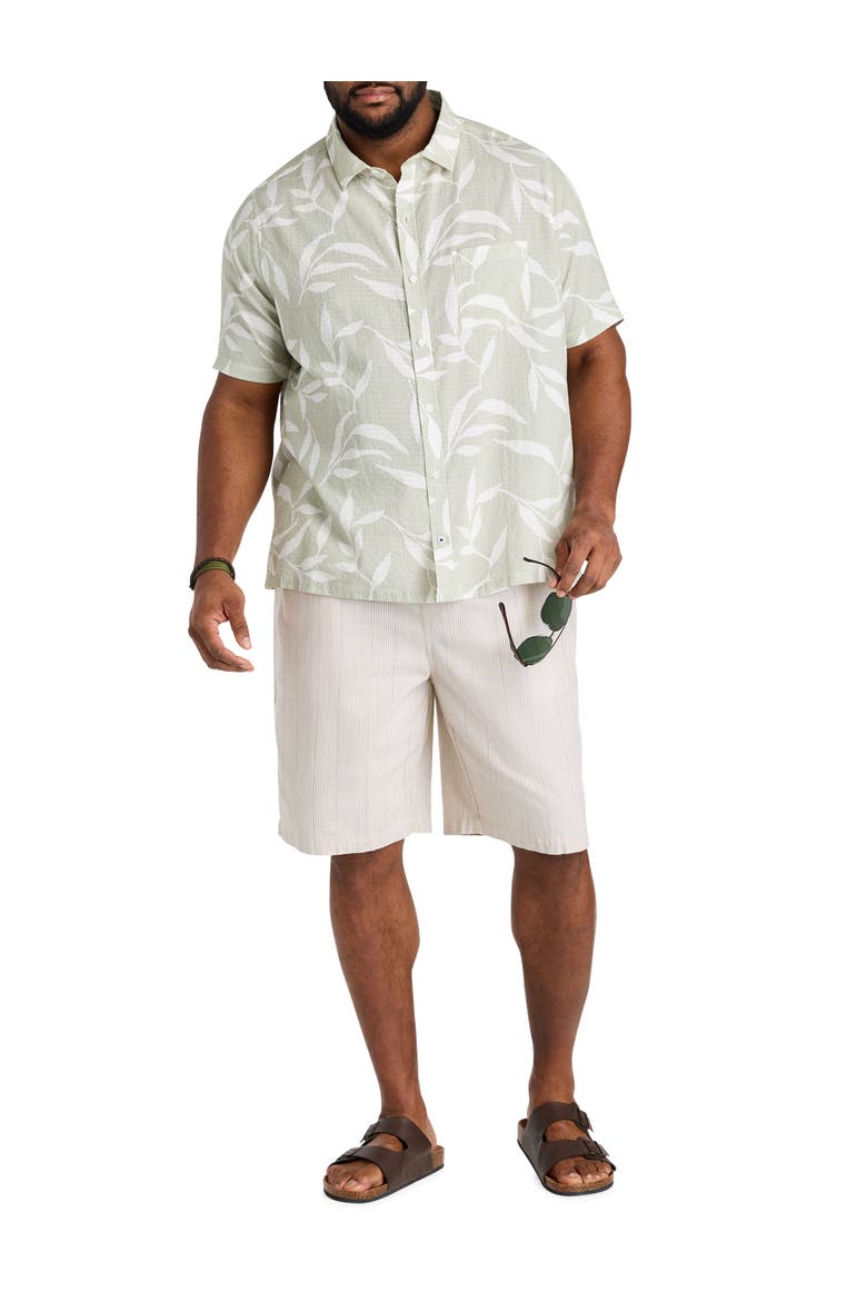 Big & Tall Leaf Print Sport Shirt, Alternate, color, SAIL WHITE