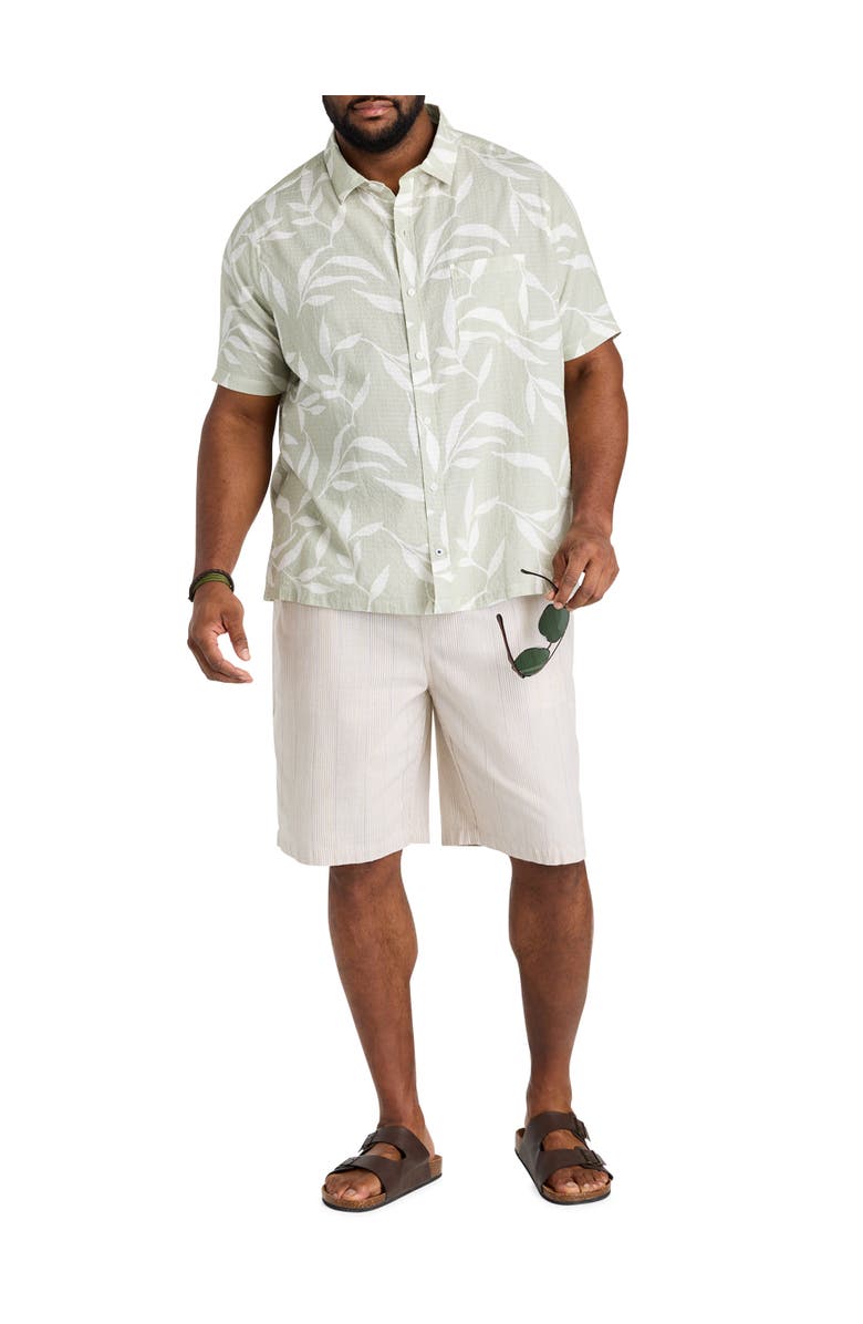 Nautica Big & Tall Leaf Print Sport Shirt, Alternate, color, Sail White