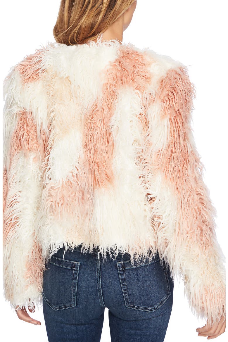 Shaggy Patchwork Faux Fur Jacket, Alternate, color, ANTIQUE WHITE