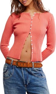 Free People Tilly Rib Long Sleeve Button-Up Top