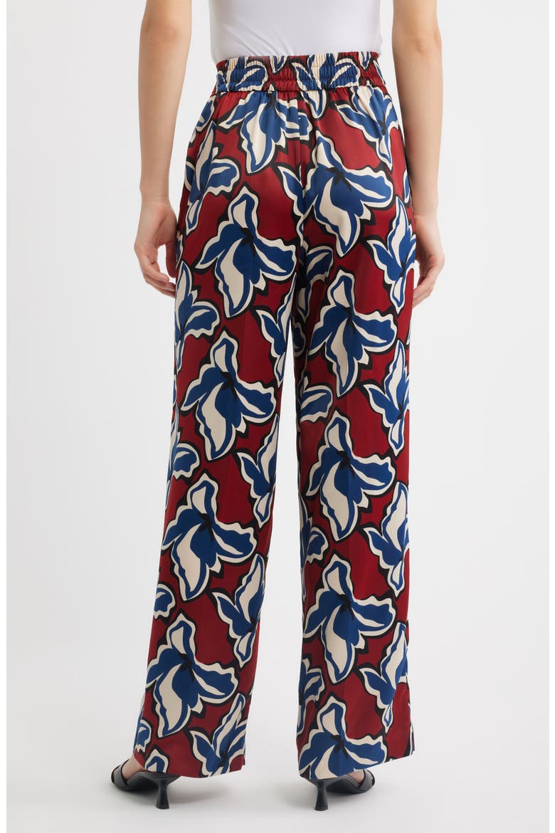 Floral High Waist Wide Leg Pants, Alternate, color, RUST MULTI