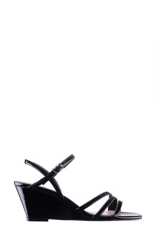 Nina Santana Ankle Strap Wedge Sandal In Black