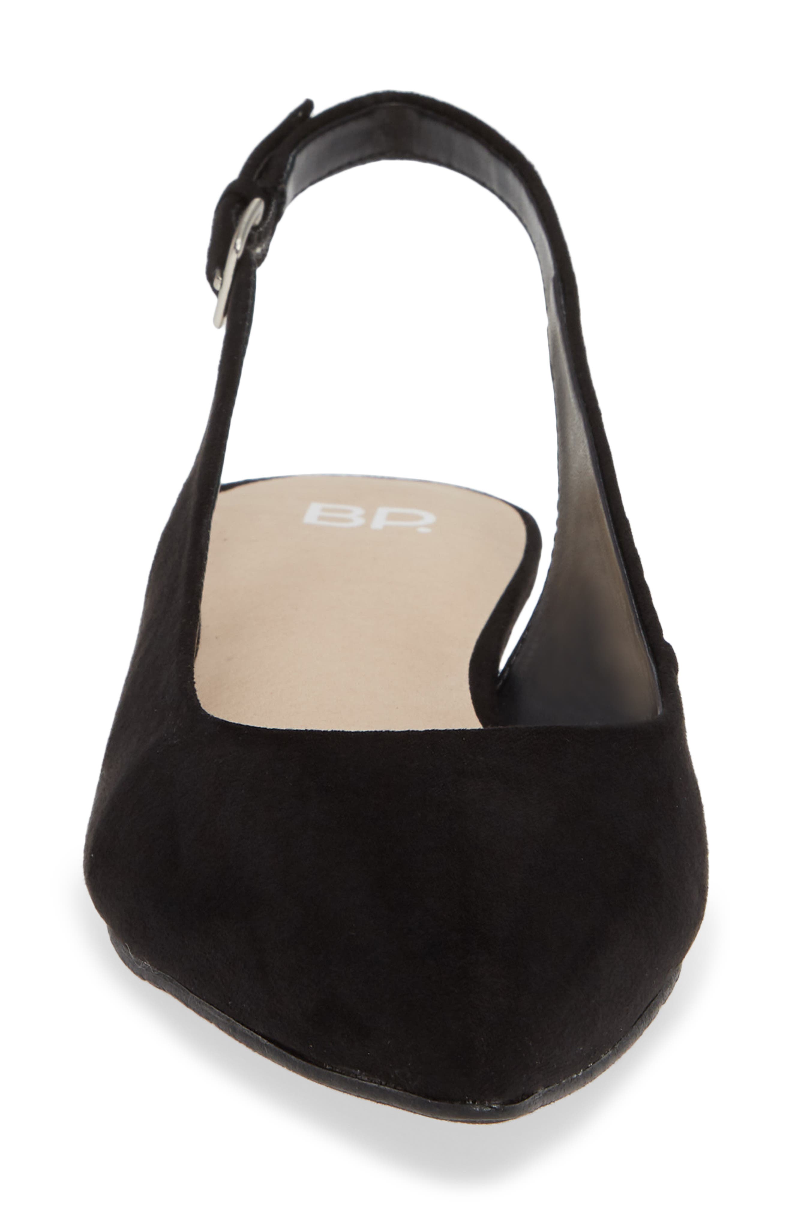 Sandra Slingback Flat, Alternate, color, BLACK FAUX SUEDE