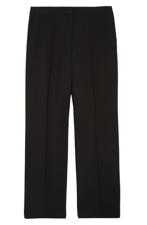 Gates Wool & Silk Crepe Straight Leg Trousers