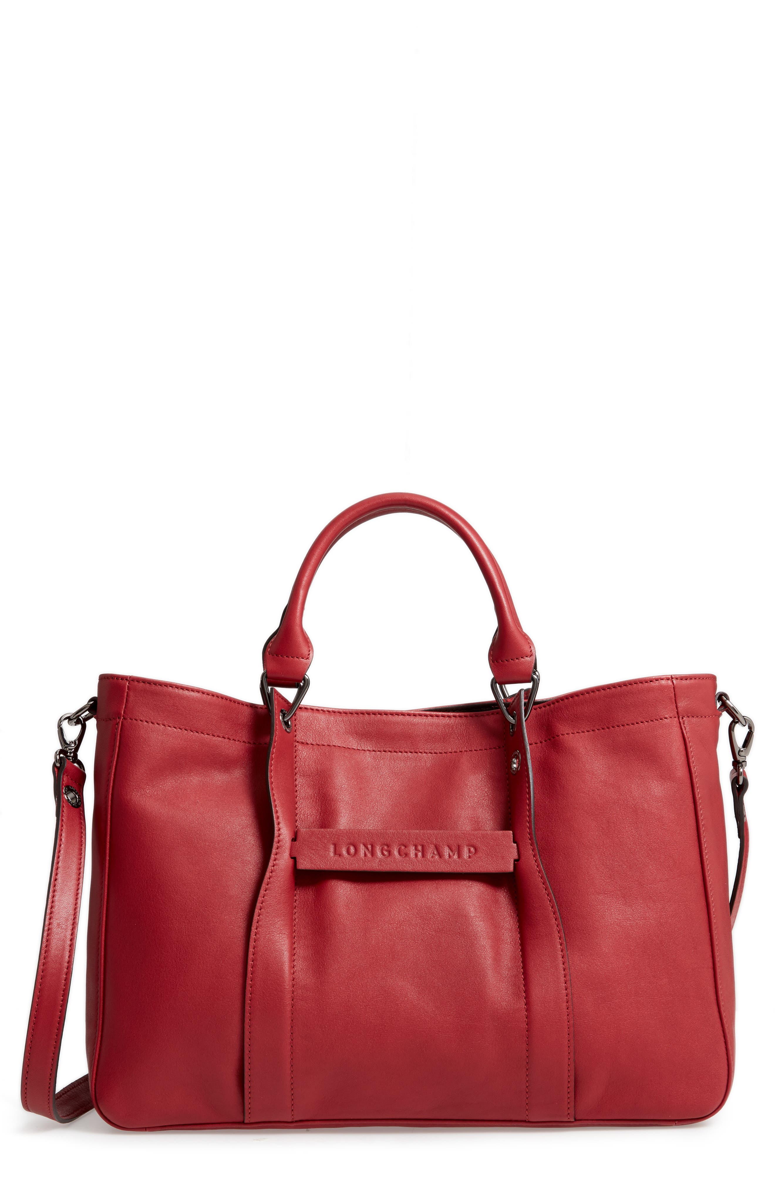 Longchamp '3D - Small' Leather Tote, Main, color, 