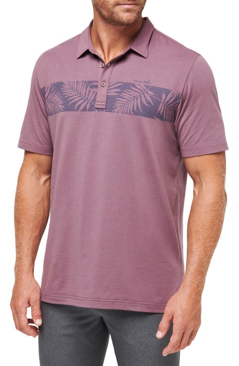 The Heather Localism Leaf Stripe Golf Polo