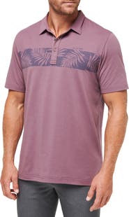 TravisMathew The Heather Localism Leaf Stripe Golf Polo