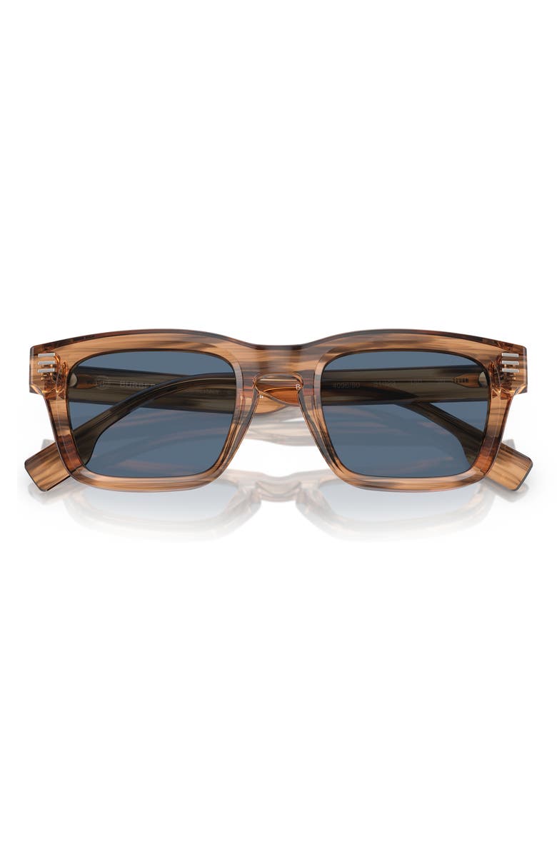 Burberry 51mm Rectangular Sunglasses, Alternate, color, Brown