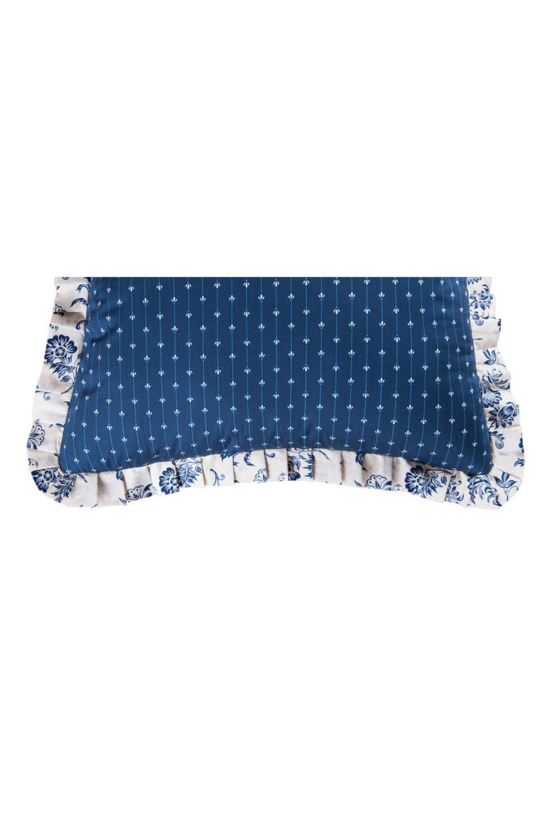 26" x 26" Colonial Williamsburg 26" x 26" Stafford Ruffle Cotton Euro Sham - Machine Washable, Alternate, color, Blue