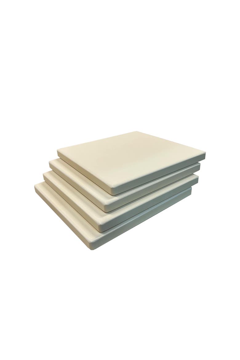 Cordierite Square Pizza Stone 4 Piece Set, 7.5x7.5-Inch, Main, color, Beige