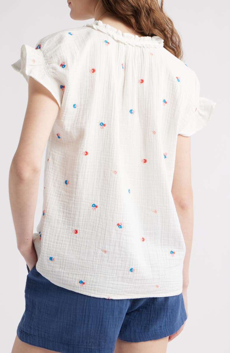 Caslon<sup>®</sup> Embroidered Cotton Gauze Top, Alternate, color, 