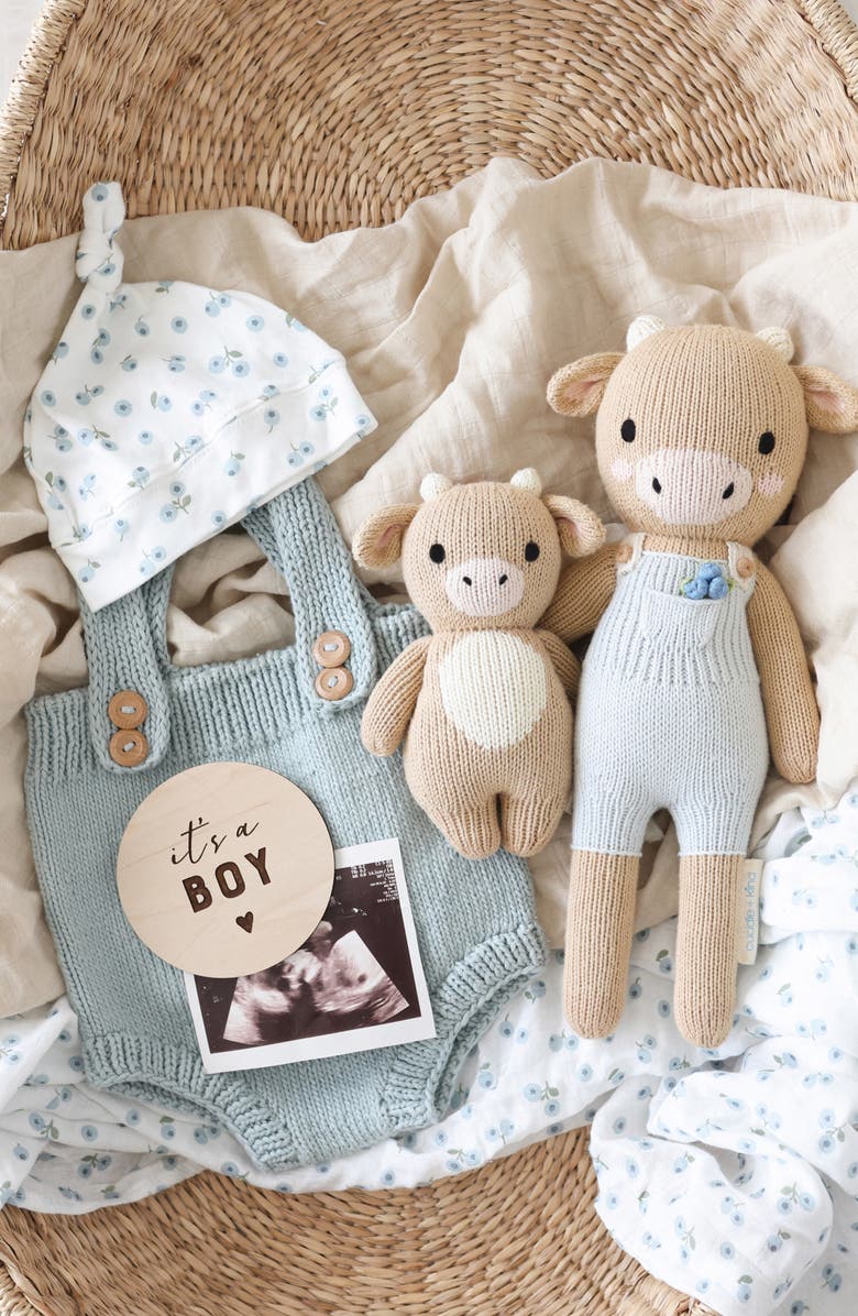 cuddle+kind Asher the Cow Stuffed Animal, Alternate, color, Blue