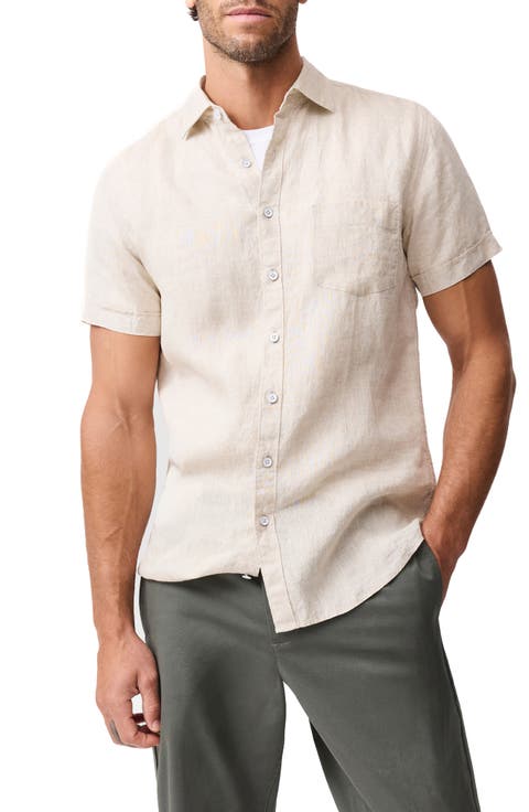 Palm Beach Sports Fit Short Sleeve Linen Button-Up Shirt