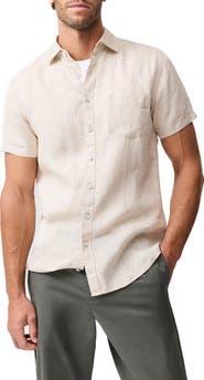 Rodd & Gunn Palm Beach Sports Fit Short Sleeve Linen Button-Up Shirt