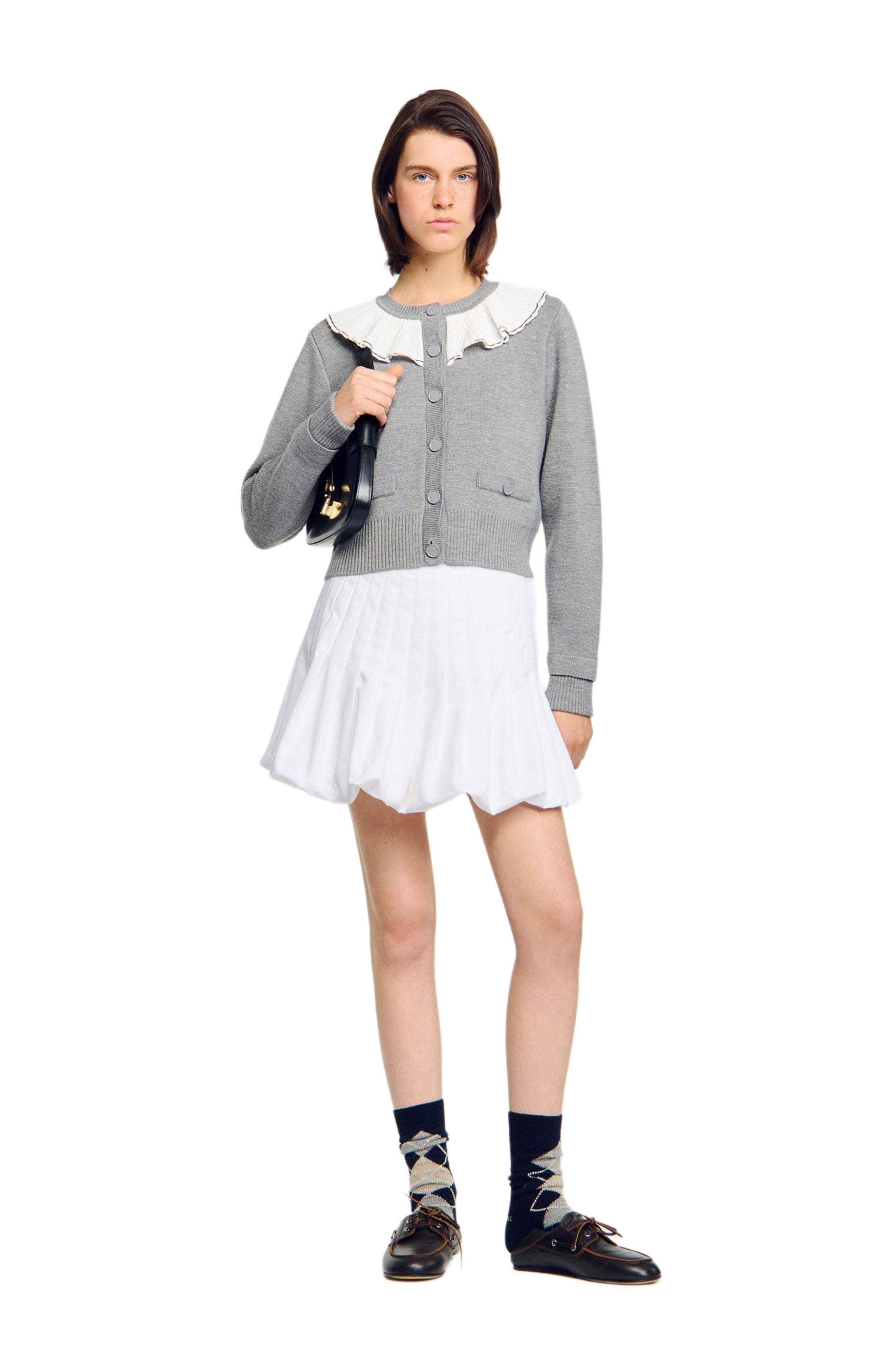 Cardigan with contrast collar - image 3