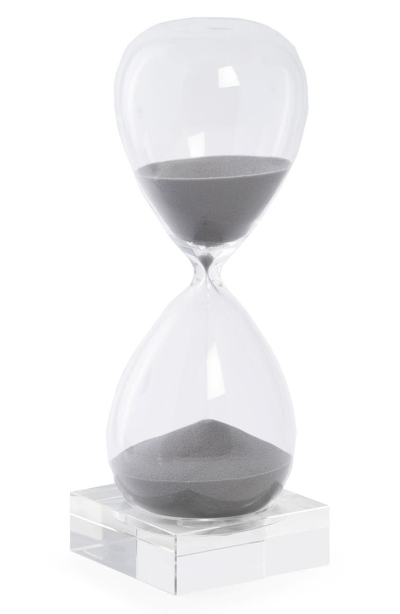 Bey-Berk Crystal & Sand Hourglass, Main, color, Clear/ Gray