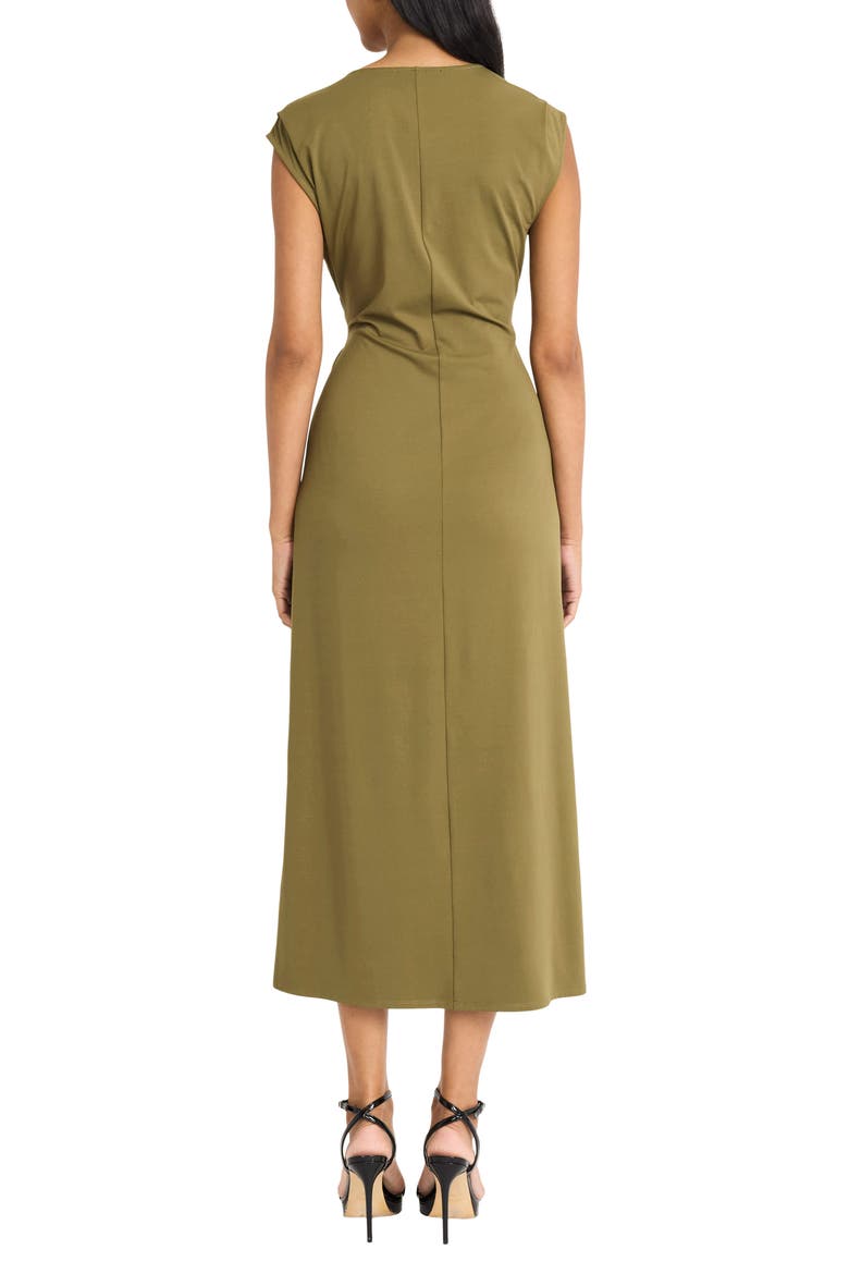 Cap Sleeve Tie Waist Maxi Dress, Alternate, color, OLIVE GREEN