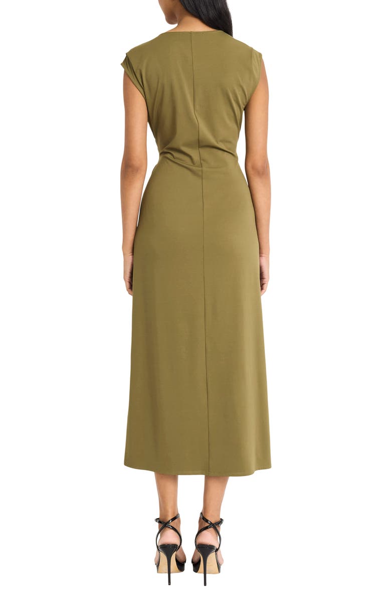 Donna Morgan Cap Sleeve Tie Waist Maxi Dress, Alternate, color, Olive Green