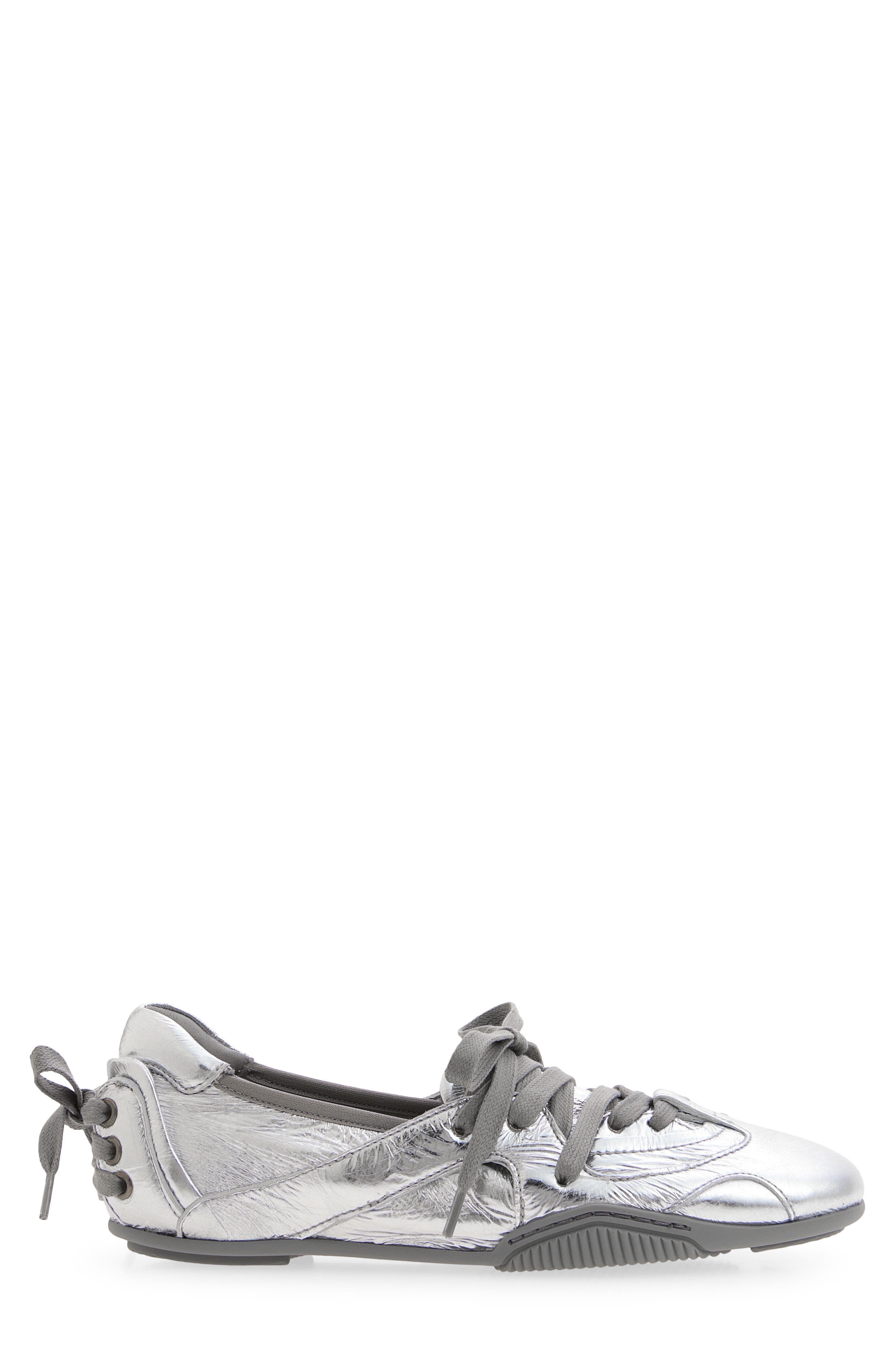 Bilaria Metallic Leather Low Top Sneaker, Alternate, color, SILVER/ GREY