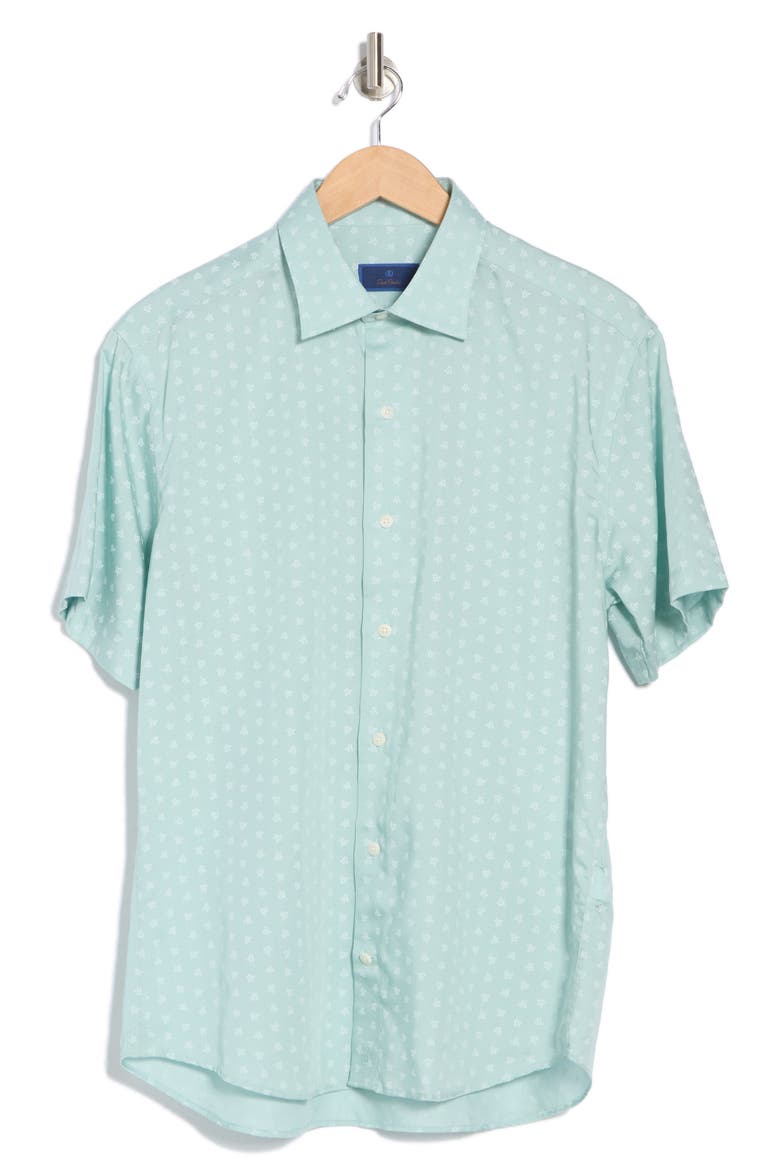 Print Short Sleeve Sport Shirt, Alternate, color, SAGE