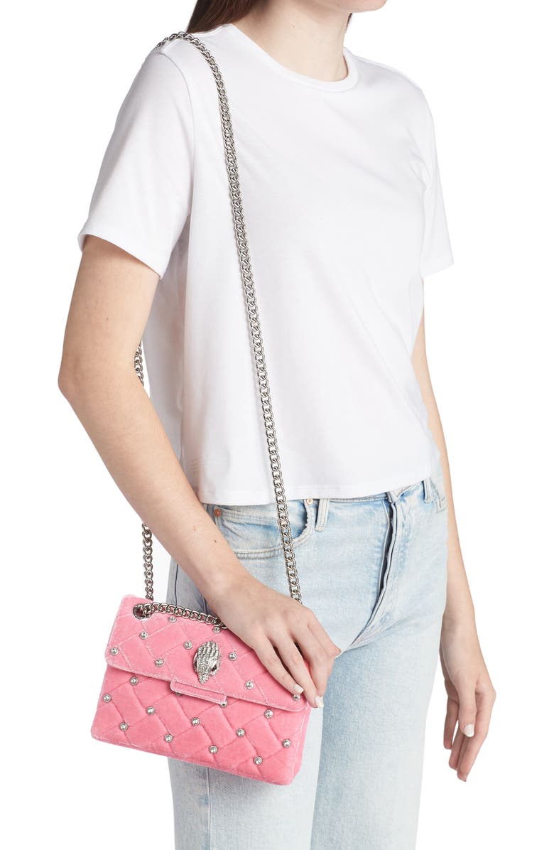 Kurt Geiger London Mini Kensington Quilted Velvet Crossbody Bag, Alternate, color,
