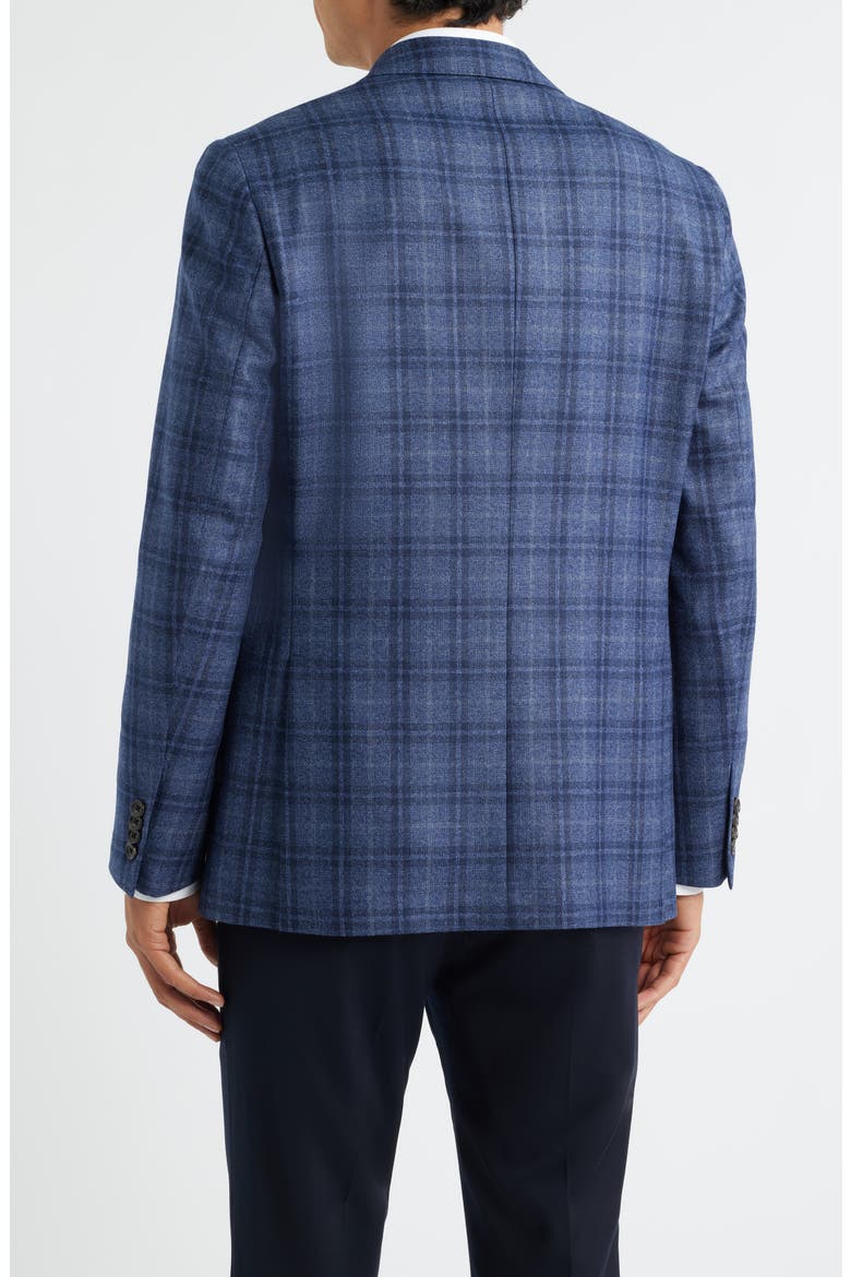 Midland Contemporary Fit Blue Plaid Wool Sport Coat, Alternate, color, MID BLUE
