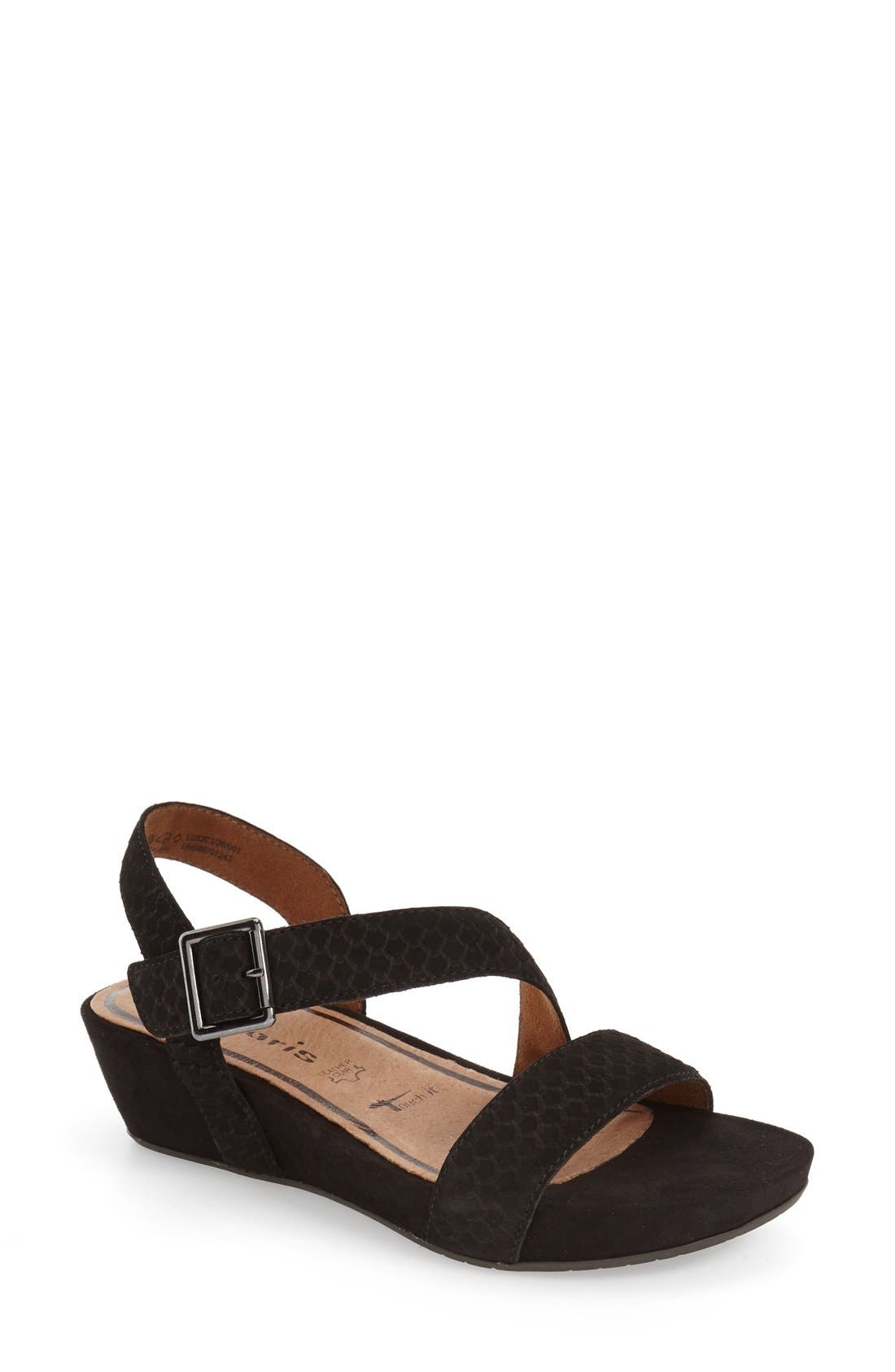 Tamaris 'Eda' Platform Wedge Sandal, Main, color, 
