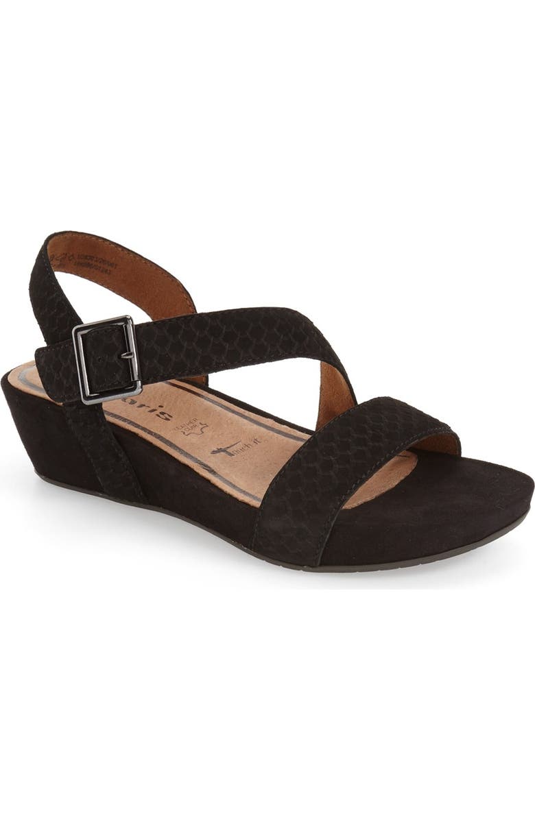 Tamaris 'Eda' Platform Wedge Sandal, Main, color,