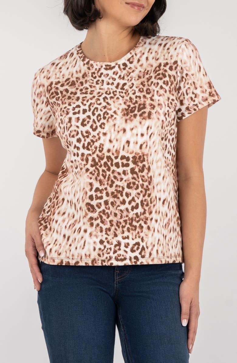 KUT from the Kloth Remington Leopard Print T-Shirt, Main, color, Cocao/ Taupe