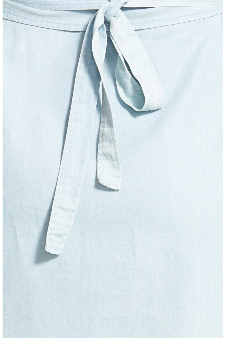Bleach Wash Chambray Tie Waist Dress, Alternate, color, BLEACH WASH CHAMBRAY