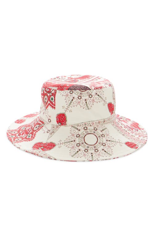 Isabel Marant Delya Hat In Red/ecru