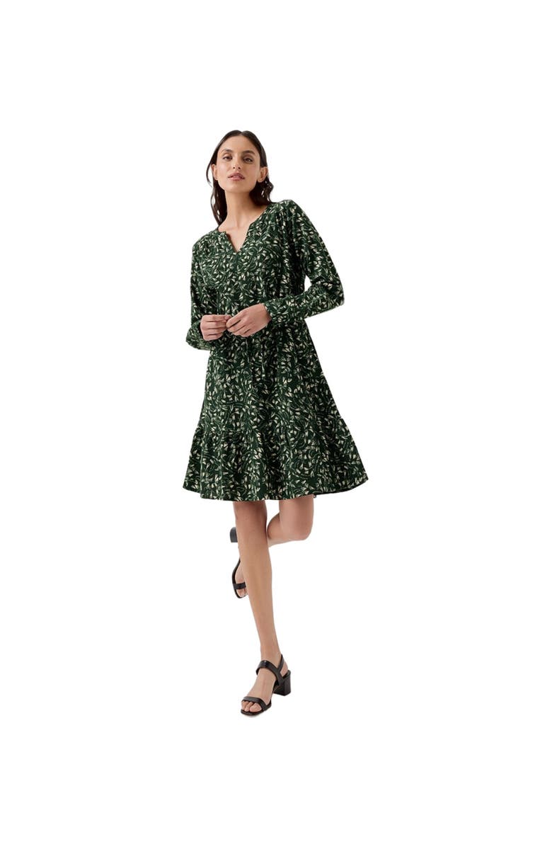 Pact Organic Cafe Crepe Tiered Dress, Main, color, 