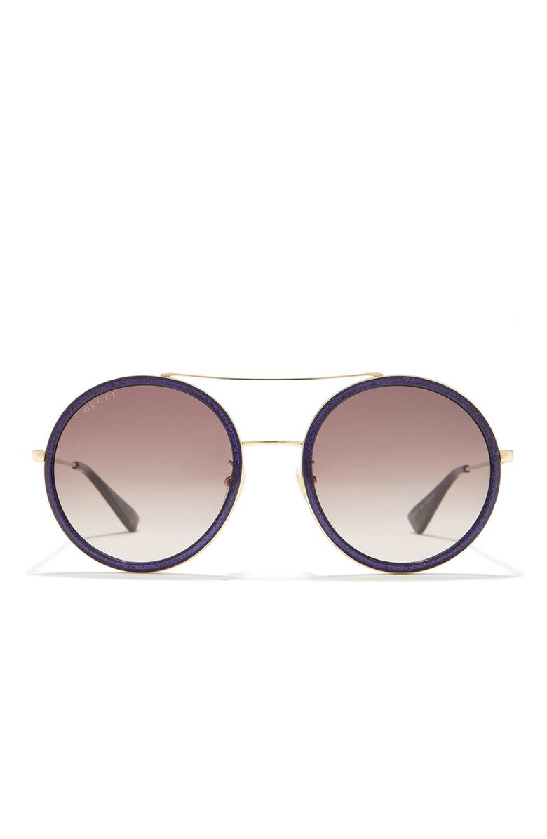 Gucci 56mm Round Sunglasses, Alternate, color,