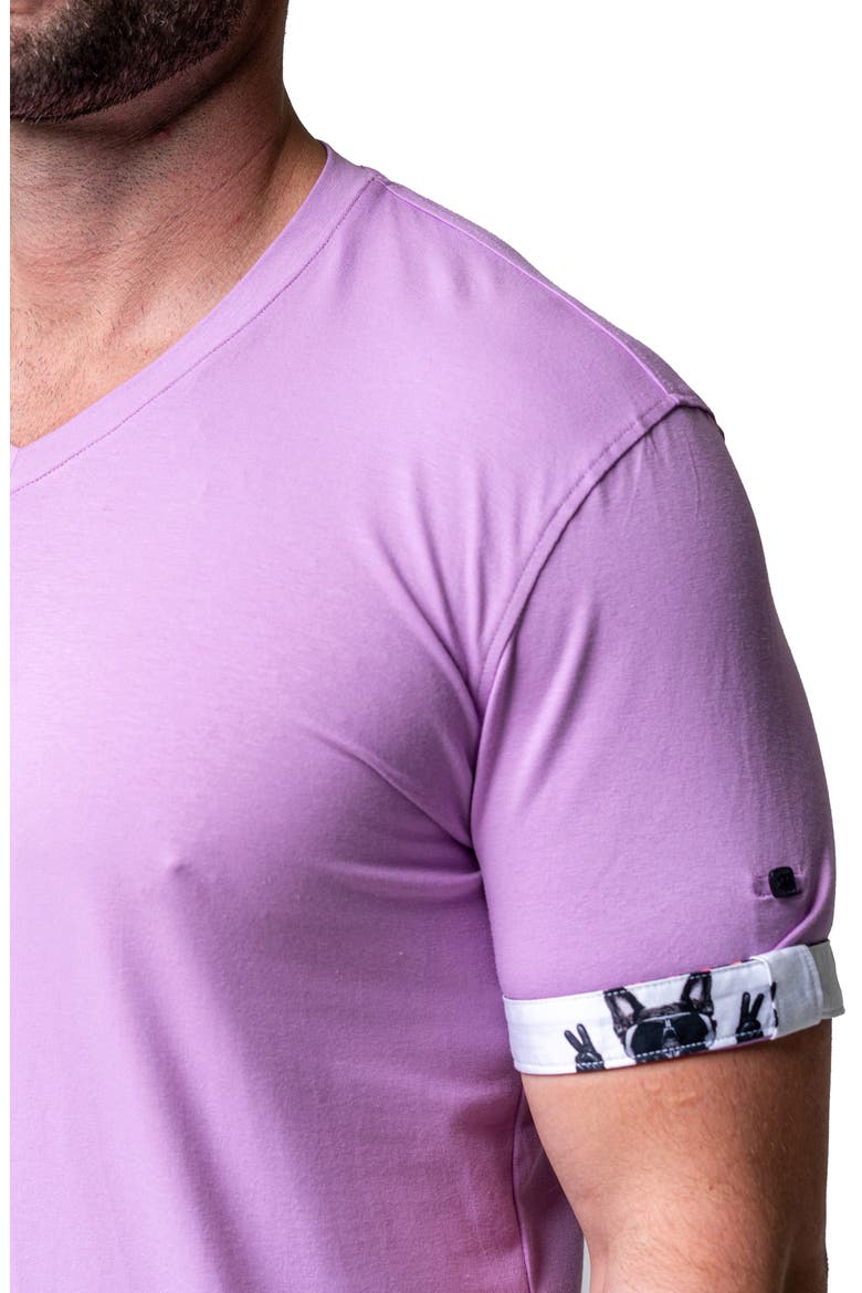 Vivaldi Solid Peace Purple V-Neck T-Shirt, Alternate, color, PURPLE