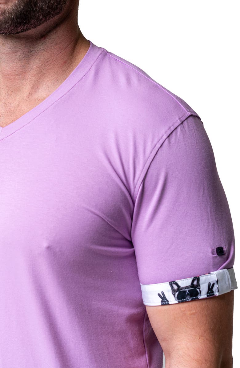Maceoo Vivaldi Solid Peace Purple V-Neck T-Shirt, Alternate, color, Purple