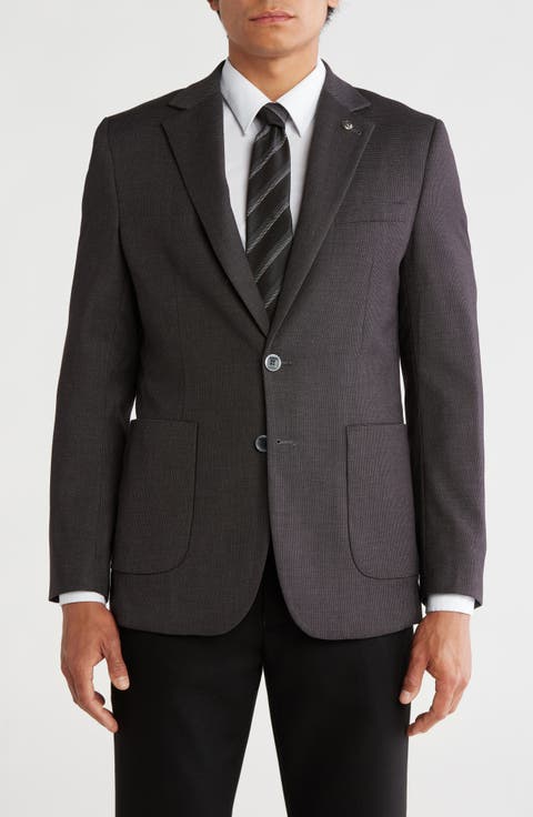 Slim Fit Sharkskin Blazer