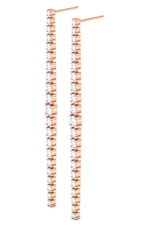 Hautecarat Lab Created Diamond Drop Earrings In 18k Rose Gold
