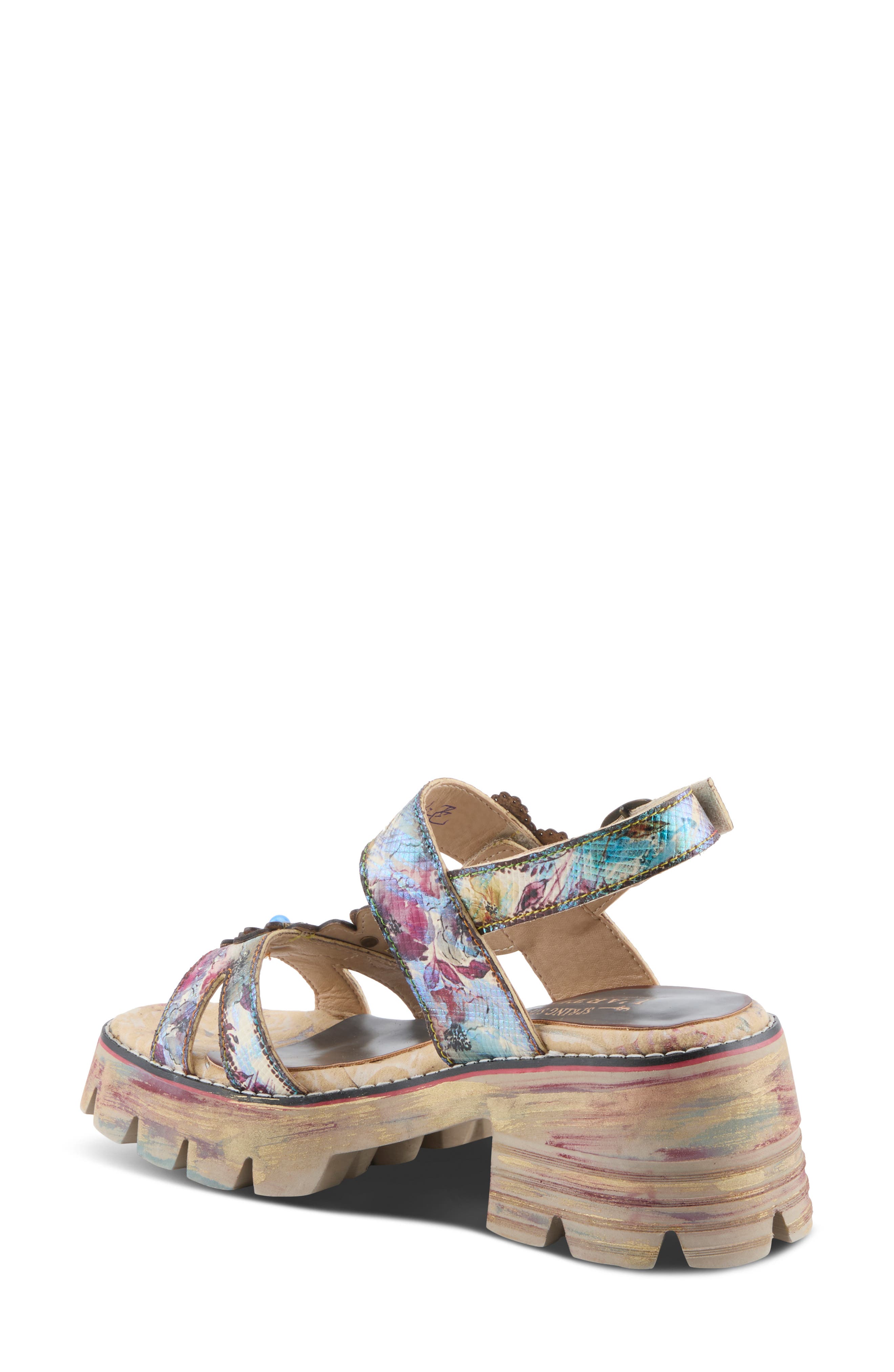 L'Artiste by Spring Step Macha Lug Sole Sandal, Alternate, color, Plum Multi