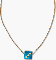 Nickel & Suede Dice Charm Necklace