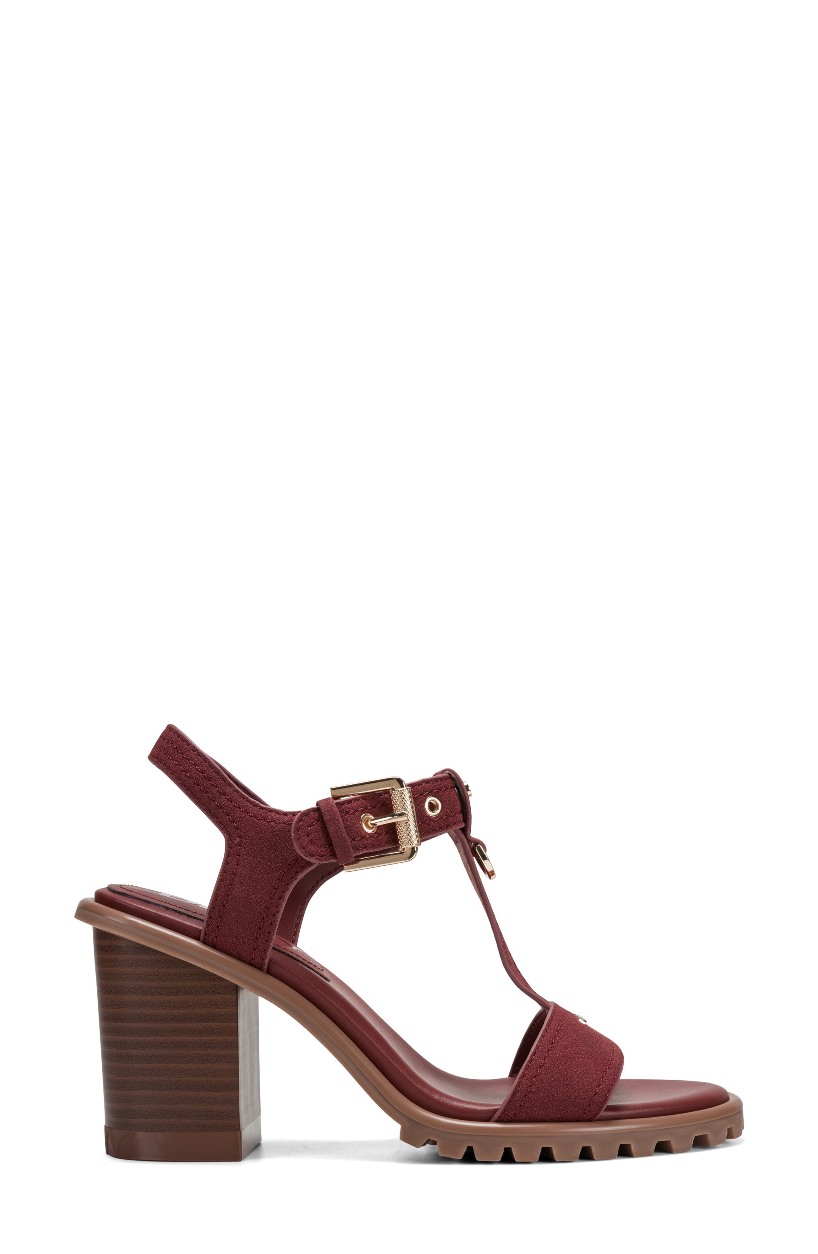 DKNY Marg Ankle Strap Sandal, Alternate, color, Brick